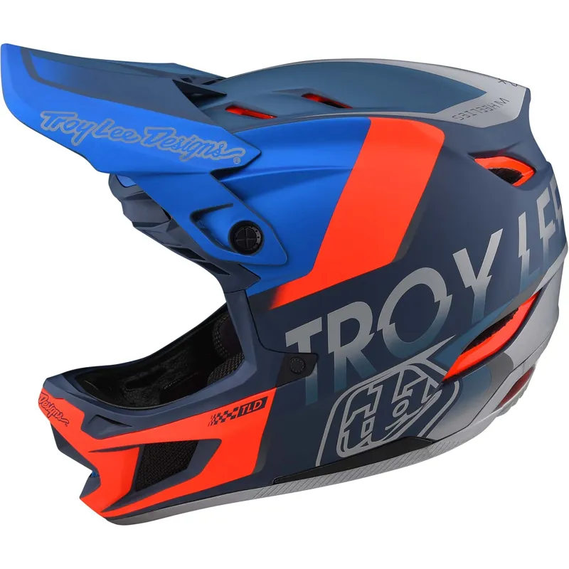 Troy Lee Designs D4 Composite Full Face MIPS MTB Helmet Slate / Red-3